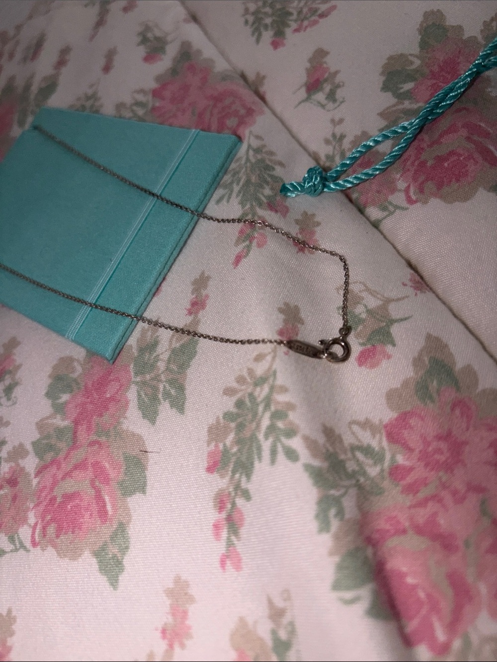Tiffany & Co. Pink and Silver Double Heart Necklace - Picture 5 of 5